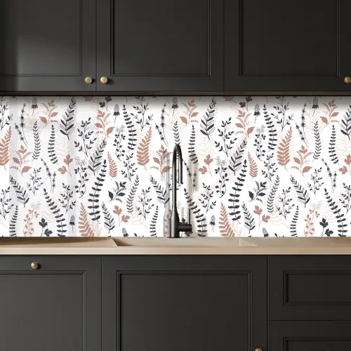 Bladeren - Bloemen - Design keuken achterwand 2 middel 871 -sfeer1