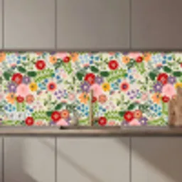 Bladeren - Bloemen - Design keuken achterwand 2 middel 871 zz_3dshopping