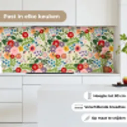 Bladeren - Bloemen - Design keuken achterwand 2 middel 871 -sfeer4_NL