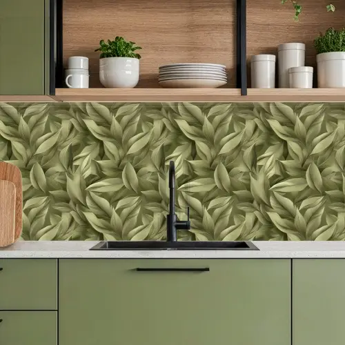 Bladeren - Modern - Groen keuken achterwand 2 middel 871 -sfeer3