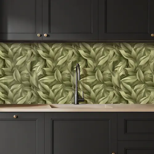 Bladeren - Modern - Groen keuken achterwand 2 middel 871 -sfeer1