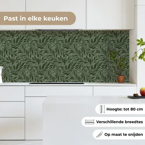 Bladeren - Organisch - Groen keuken achterwand 2 middel 871 -sfeer4_NL