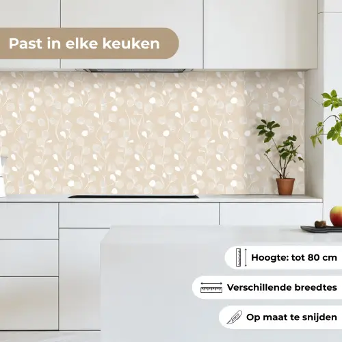 Bladeren - Patroon - Beige - Wit keuken achterwand 2 middel 871 -sfeer4_NL