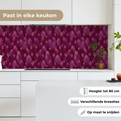 Bladeren - Patroon - Burgundy keuken achterwand 2 middel 871 -sfeer4_NL