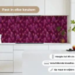Bladeren - Patroon - Burgundy keuken achterwand 2 middel 871 -sfeer4_NL