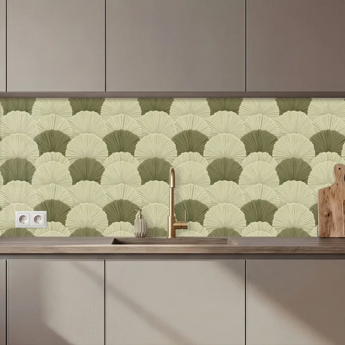 Bladeren - Structuur - Groen keuken achterwand 2 middel 871 zz_3dshopping