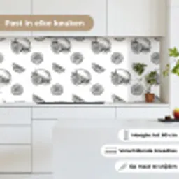 Citroenen - Zwart - Wit - Patroon keuken achterwand 2 middel -sfeer4_NL