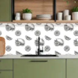 Citroenen - Zwart - Wit - Patroon keuken achterwand 2 middel -sfeer3