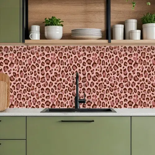 Luipaard - Patroon - Roze keuken achterwand 2 middel 871 -sfeer3