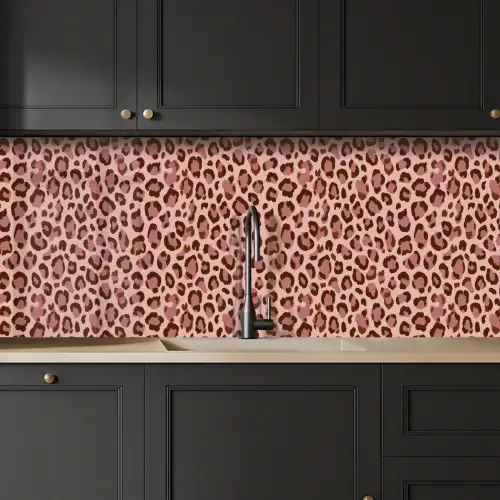 Luipaard - Patroon - Roze keuken achterwand 2 middel 871 -sfeer1