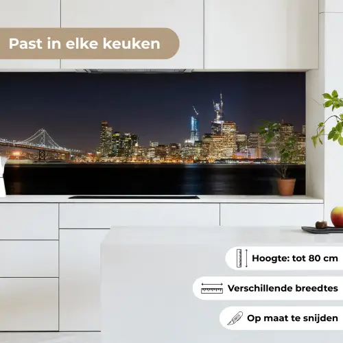 Verlichting - Hemel - Wolkenkrabbers - Skyline keuken achterwand 2 middel -sfeer4_NL