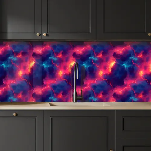 Bliksem - Wolken - Kleurenrijk keuken achterwand 2 middel 871 -sfeer1