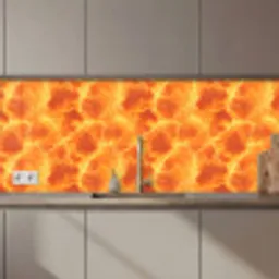 Bliksem - Storm - Oranje keuken achterwand 2 middel 871 zz_3dshopping