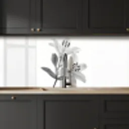 Lelies - Elegant - Zwart - Wit keuken achterwand 2 middel -sfeer1
