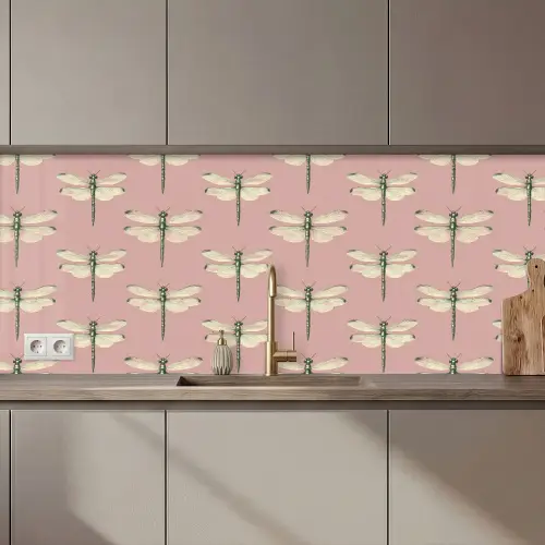 Lillibellen - Patroon - Roze keuken achterwand 2 middel 871 zz_3dshopping