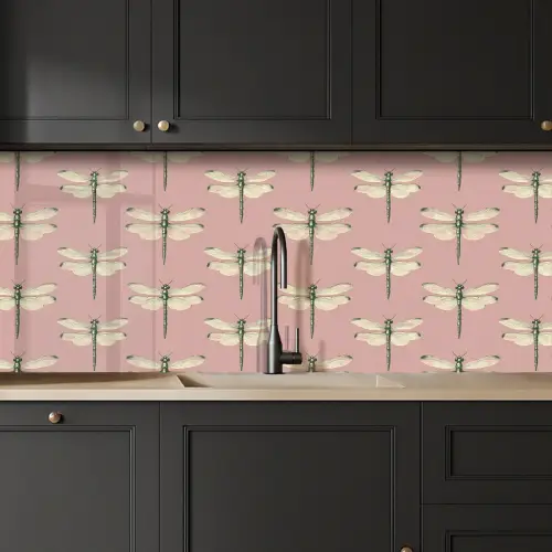 Lillibellen - Patroon - Roze keuken achterwand 2 middel 871 -sfeer1