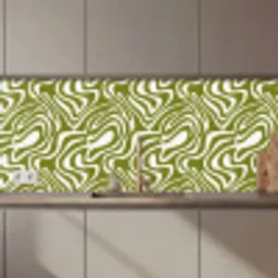 Lijnpatroon - Groen - Organisch keuken achterwand 2 middel 871 zz_3dshopping