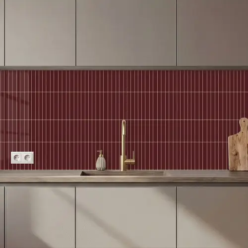 Lijnen - Patroon - Bordeaux keuken achterwand 2 middel 871 zz_3dshopping