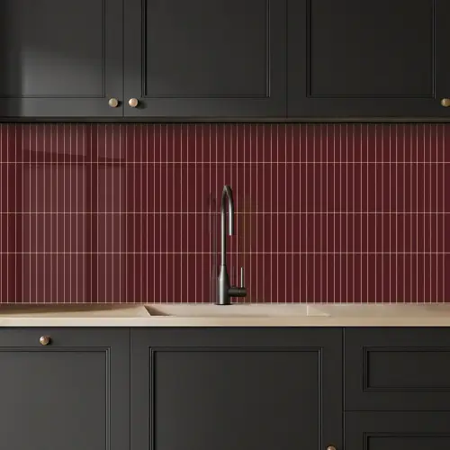 Lijnen - Patroon - Bordeaux keuken achterwand 2 middel 871 -sfeer1