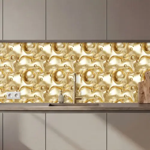 Vloeibaar - Druppels - Goud keuken achterwand 2 middel 871 zz_3dshopping