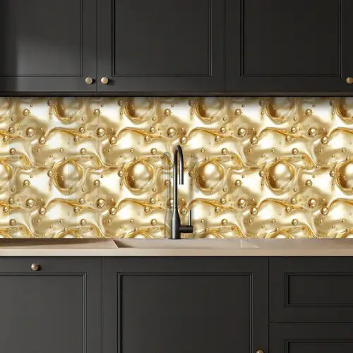 Vloeibaar - Druppels - Goud keuken achterwand 2 middel 871 -sfeer1