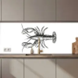 Kreeft - Zwart - Wit keuken achterwand 2 middel zz_3dshopping