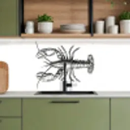 Kreeft - Zwart - Wit keuken achterwand 2 middel -sfeer3