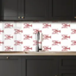Kreeften - Donkerrood - Patroon keuken achterwand 2 middel -sfeer1