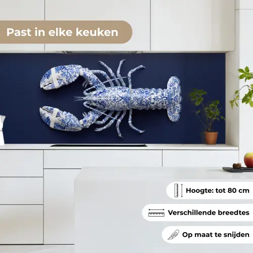 Kreeft - Porselein - Delfts - Blauw keuken achterwand 2 middel -sfeer4_NL