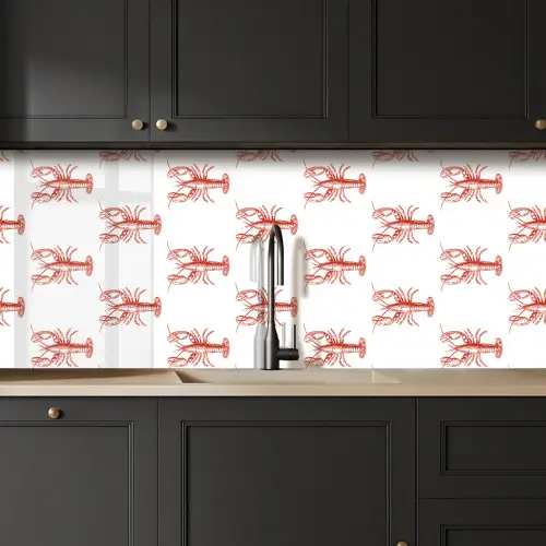 Kreeften - Rood - Patroon keuken achterwand 2 middel -sfeer1