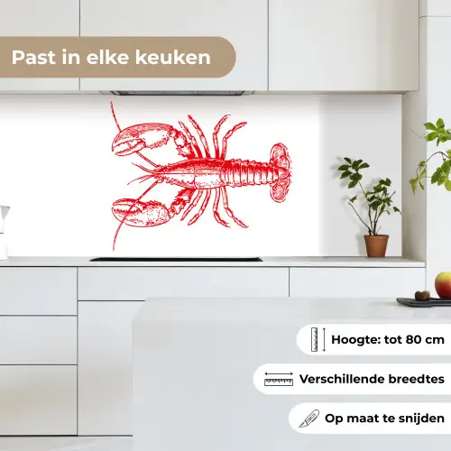 Kreeft - Rood - Wit keuken achterwand 2 middel -sfeer4_NL