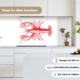 Kreeft - Rood - Wit keuken achterwand 2 middel -sfeer4_NL