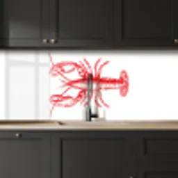 Kreeft - Rood - Wit keuken achterwand 2 middel -sfeer1