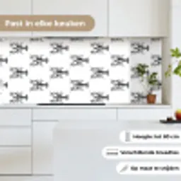 Kreeften - Zwart - Patroon keuken achterwand 2 middel -sfeer4_NL