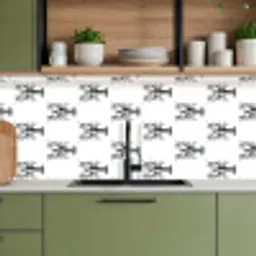 Kreeften - Zwart - Patroon keuken achterwand 2 middel -sfeer3
