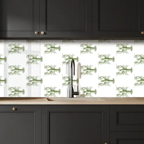 Kreeften - Groen - Patroon keuken achterwand 2 middel -sfeer1