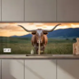 Longhorn - Landschap - Zonsondergang keuken achterwand 2 middel zz_3dshopping