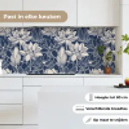 Lotus - Blauw - Patronen keuken achterwand 2 middel 871 -sfeer4_NL