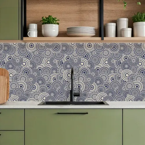 Mandala - Blauw - Patroon keuken achterwand 2 middel 871 -sfeer3