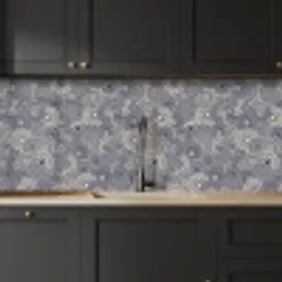 Mandala - Blauw - Patroon keuken achterwand 2 middel 871 -sfeer1