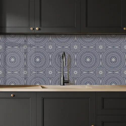 Mandala - Blauw - Patroon - Abstract keuken achterwand 2 middel 871 -sfeer1