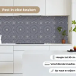 Mandala - Blauw - Patroon - Abstract keuken achterwand 2 middel 871 -sfeer4_NL