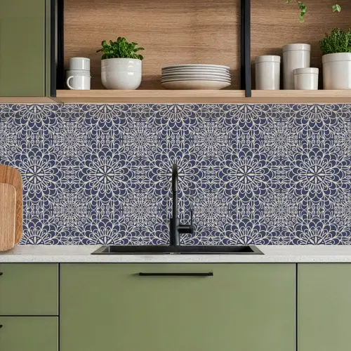 Mandala - Blauw - Patronen keuken achterwand 2 middel 871 -sfeer3