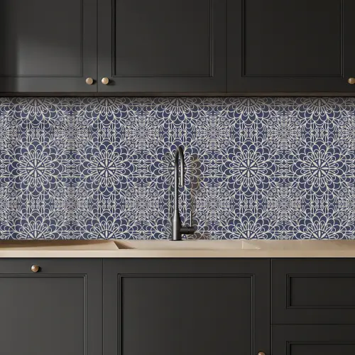 Mandala - Blauw - Patronen keuken achterwand 2 middel 871 -sfeer1