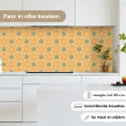 Mandala - Boho - Bloemen - Oranje - Patroon keuken achterwand 2 middel 871 -sfeer4_NL