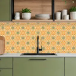 Mandala - Boho - Bloemen - Oranje - Patroon keuken achterwand 2 middel 871 -sfeer3