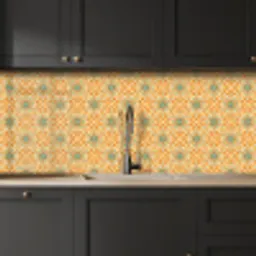 Mandala - Boho - Bloemen - Oranje - Patroon keuken achterwand 2 middel 871 -sfeer1