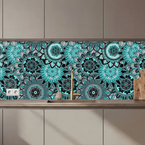 Mandala - Bloemen - Design keuken achterwand 2 middel 871 zz_3dshopping