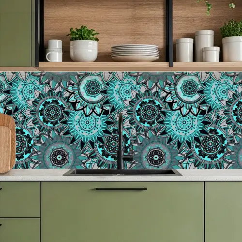 Mandala - Bloemen - Design keuken achterwand 2 middel 871 -sfeer3