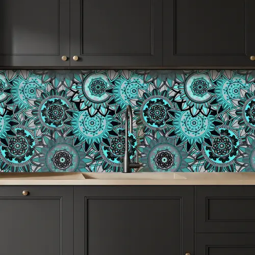 Mandala - Bloemen - Design keuken achterwand 2 middel 871 -sfeer1